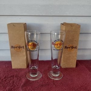 2 Hard Rock Cafe Tall Footed Glass San Francisco Save The Planet